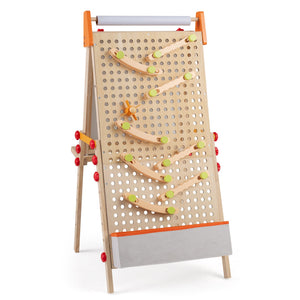 4-in-1 Wooden Kids Art Easel Double-Sided Foldable with Paper Roll and Storage Tray view 5
