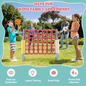 4-in-a-Row Connect Game with Basketball Hoop and Toss Ring-Blue view 8