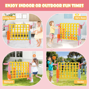 4-in-a-Row Connect Game with Basketball Hoop and Toss Ring-Pink view 9