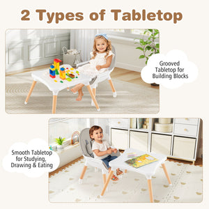 5-in-1 Baby Wooden Convertible High Chair -Gray view 7