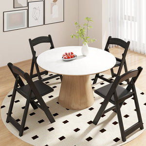 4 Pack Resin Folding Chairs with Padded Seat-Black view 2