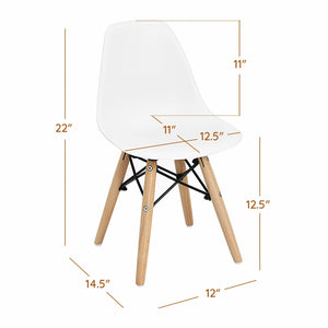 4 Pieces Medieval Style Children Chair Set with Wood Legs-White view 5
