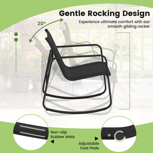 4 PCS Patio Furniture Set Outdoor Rocker Chair Conversation Set-Black view 6