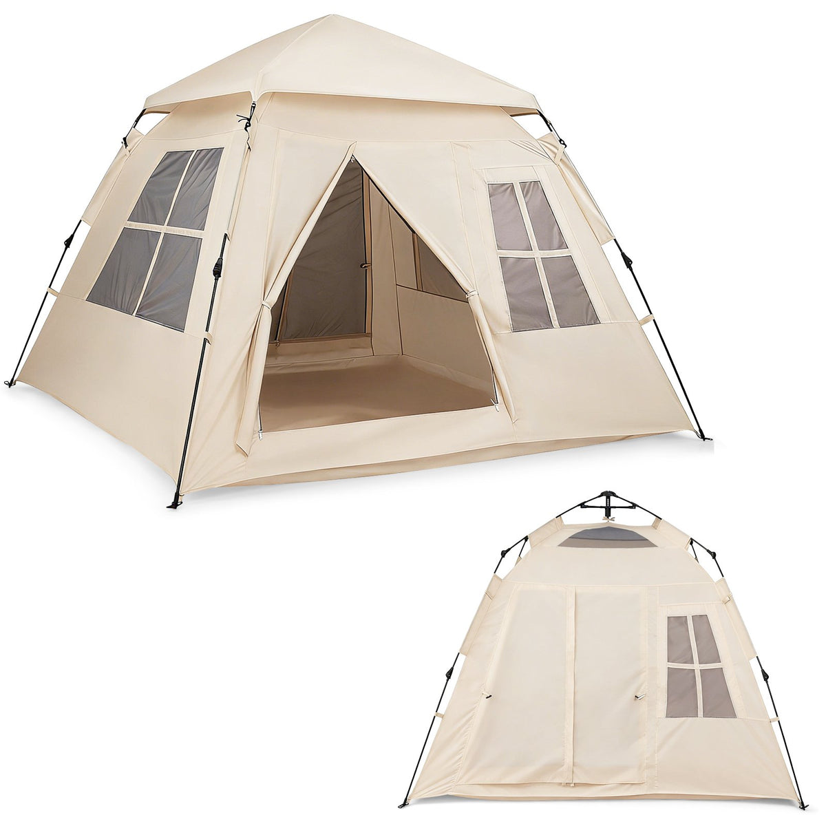 4 Person Camping Tent Portable Automatic Easy Setup with Rainfly and 2 Doors view 4