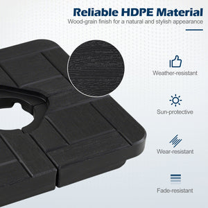 4-Piece 188 LBS Cantilever Offset Patio Umbrella Base-Black view 6