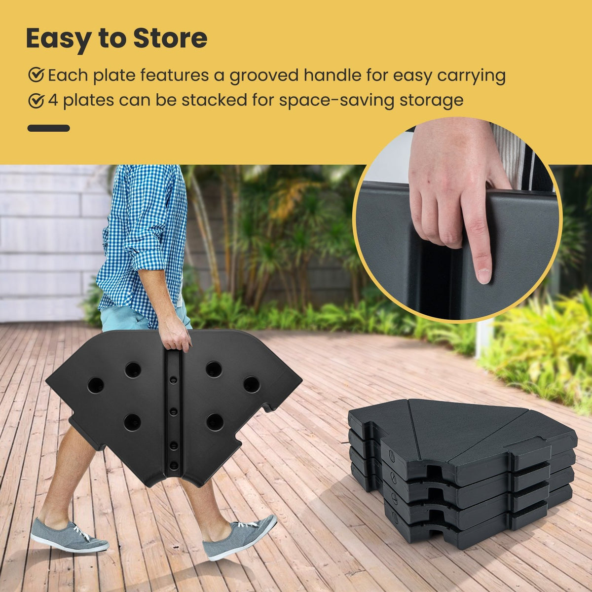 4-Piece Fillable Umbrella Base Stand for Garden Yard Poolside view 9