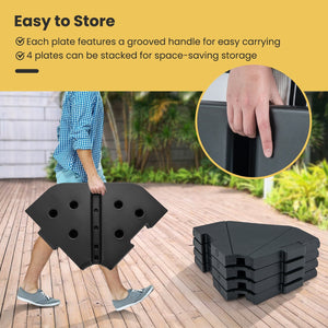 4-Piece Fillable Umbrella Base Stand for Garden Yard Poolside view 9