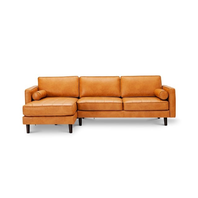 4-Piece Home Furniture Set with 2 Swivel Bar Stools, Kitchen Sideboard, Sectional Sofa & Glass Coffee Table view 2