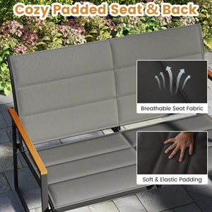 4-Piece Outdoor Conversation Patio Furniture Set-Gray view 9