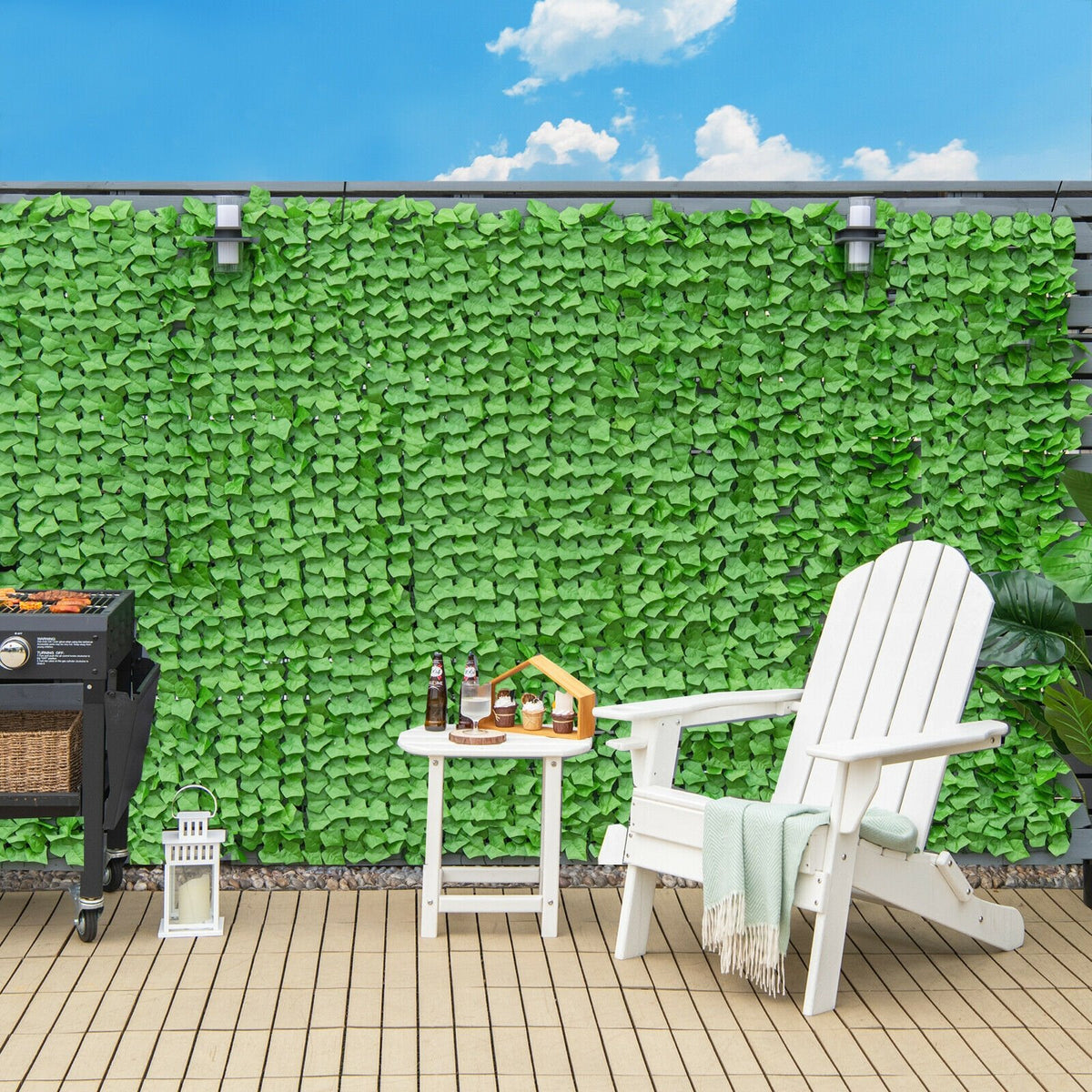 4 Pieces 118 x 39 Inch Artificial Ivy Privacy Fence for Fence and Vine Decor view 3