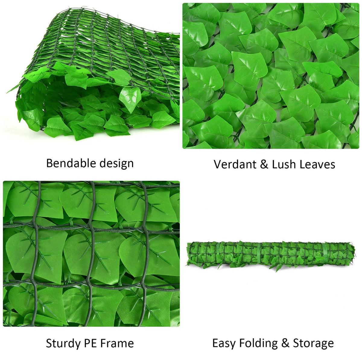 4 Pieces 118 x 39 Inch Artificial Ivy Privacy Fence for Fence and Vine Decor view 9