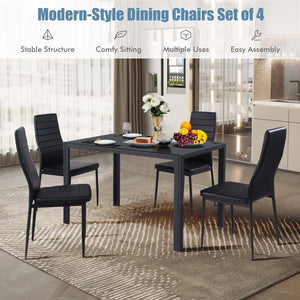 4 Pieces Modern Leather Dinning Chairs Set with Metal Frame view 3