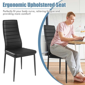 4 Pieces Modern Leather Dinning Chairs Set with Metal Frame view 8