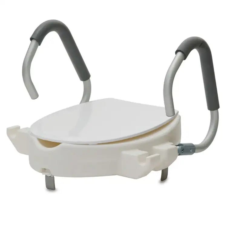 EZee Life CH2027 4 in Raised Toilet Seat with Padded Flip-Back Arms