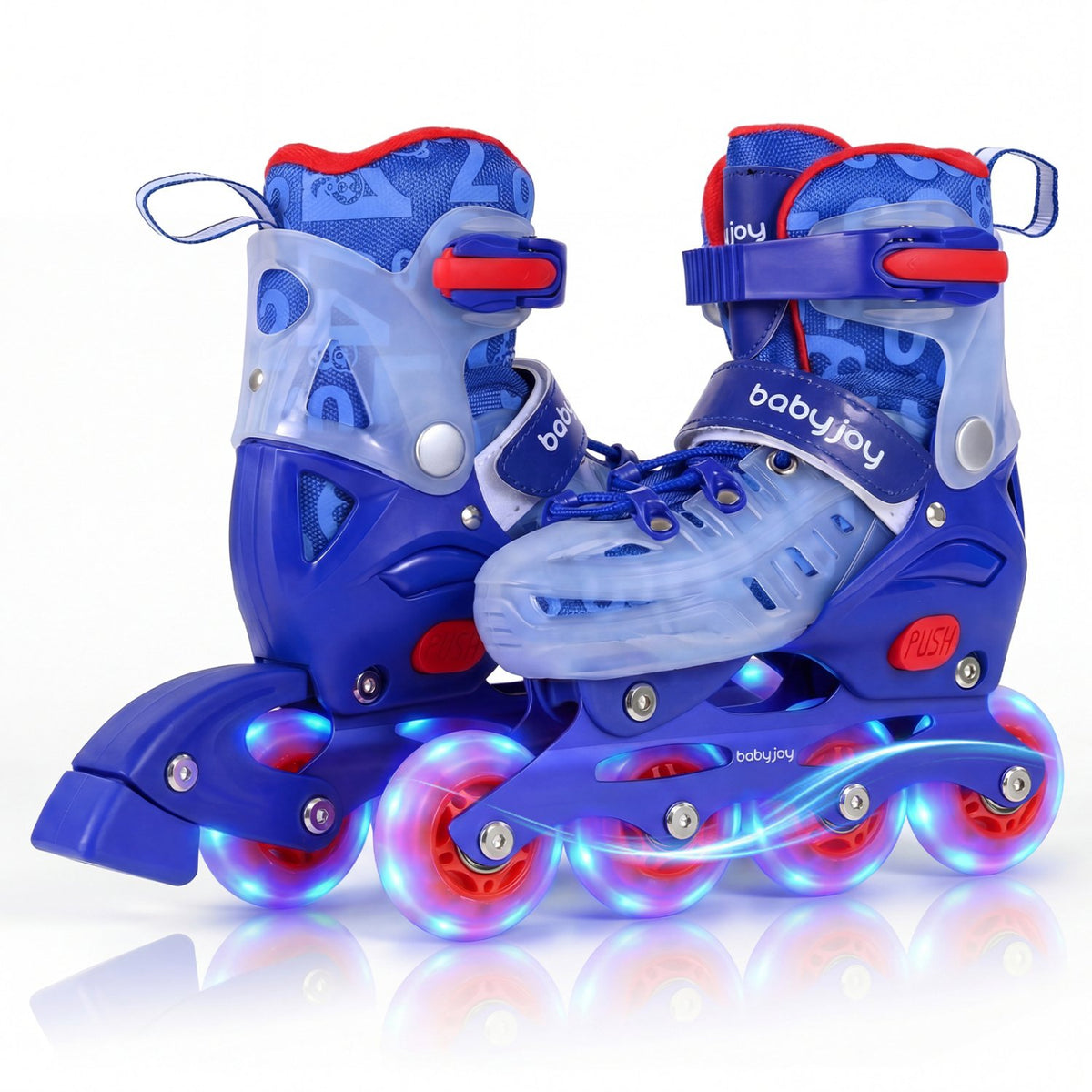 4-Size Adjustable Kids Inline Skates for Beginners Ages 5-7-Blue