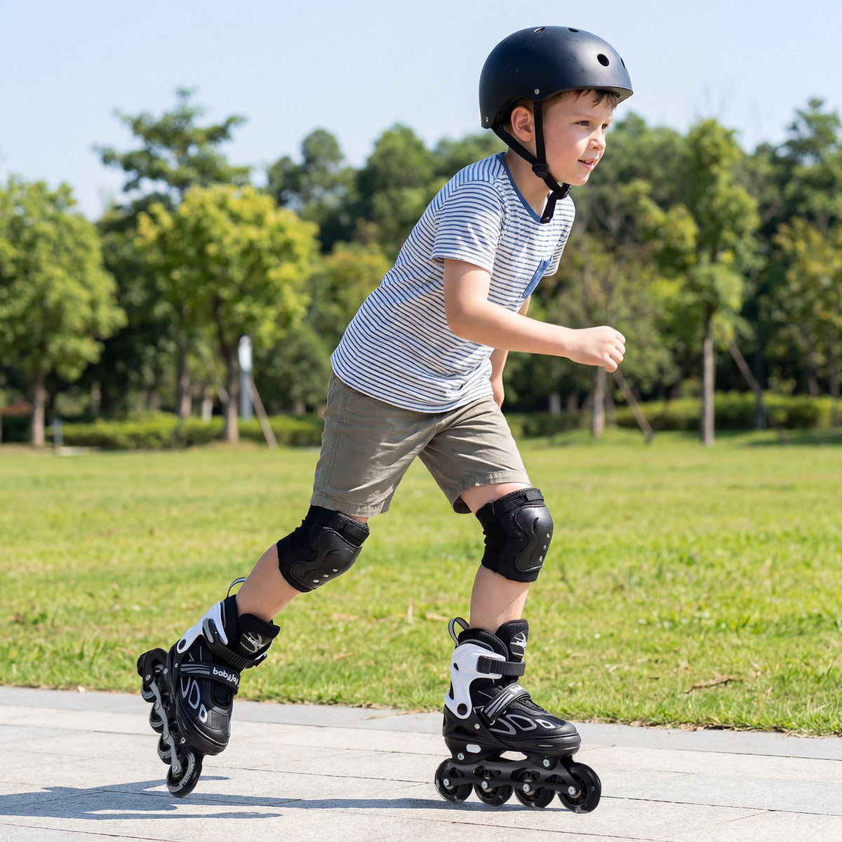 4 Sizes Adjustable Blade Roller with Light-up Wheels for Youth-Black view 2
