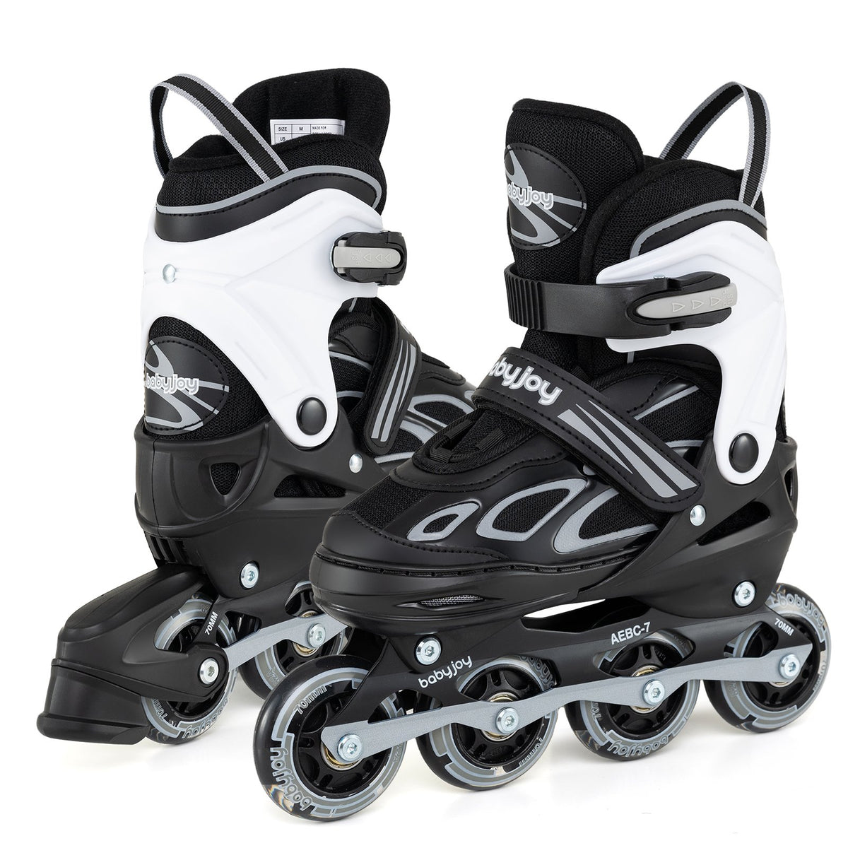 4 Sizes Adjustable Blade Roller with Light-up Wheels for Youth-Black view 4