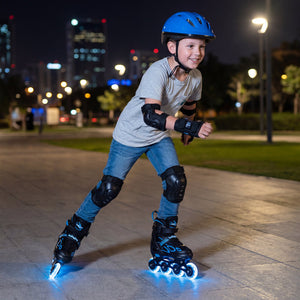 4 Sizes Adjustable Blade Roller with Light-up Wheels for Youth-Blue view 6