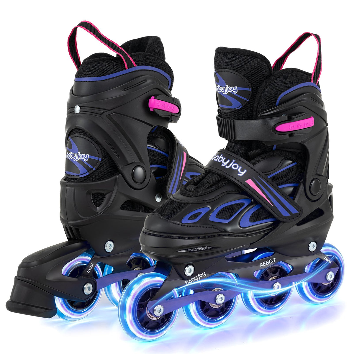 4 Sizes Adjustable Blade Roller with Light-up Wheels for Youth-Purple