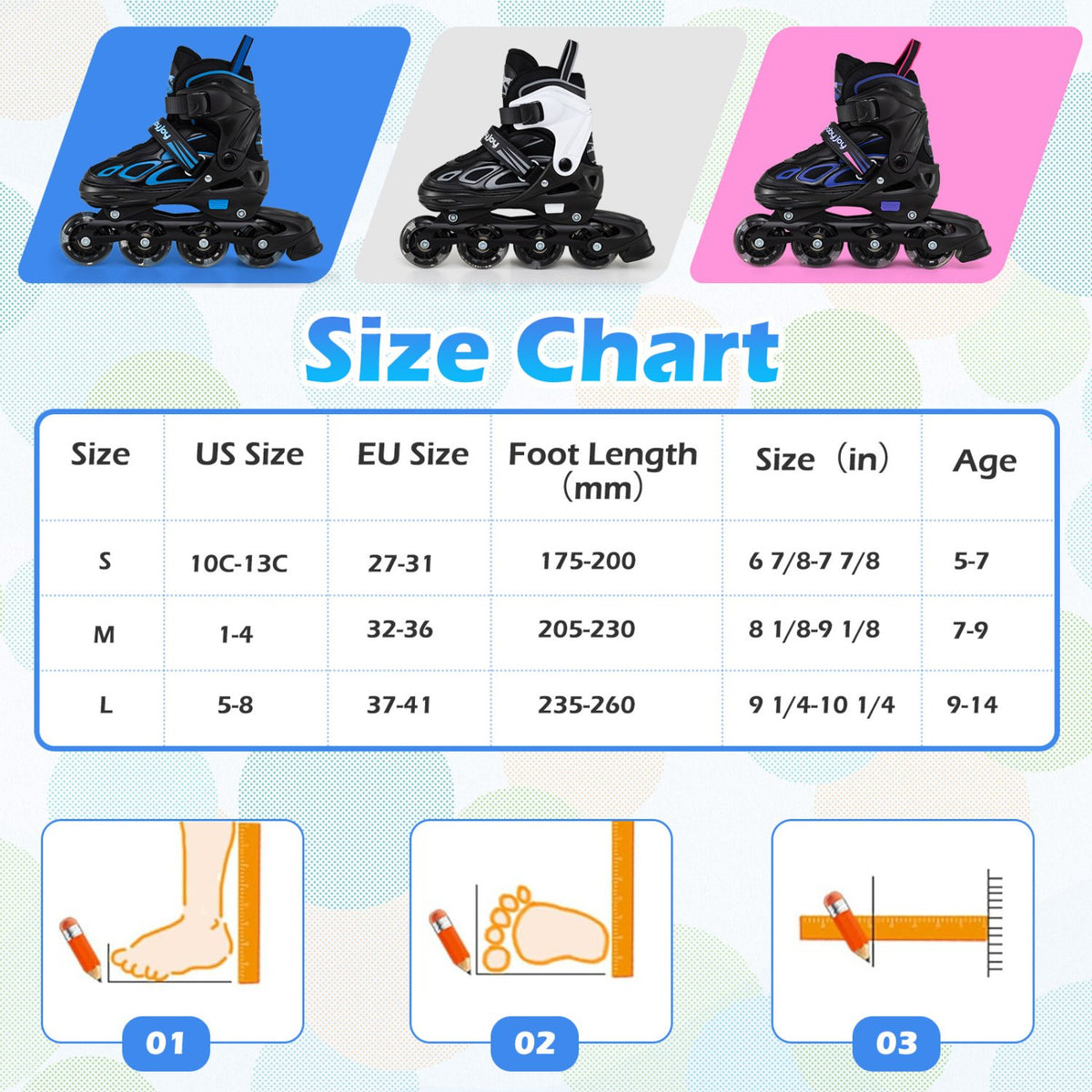4 Sizes Adjustable Blade Roller with Light-up Wheels for Youth-Purple view 5