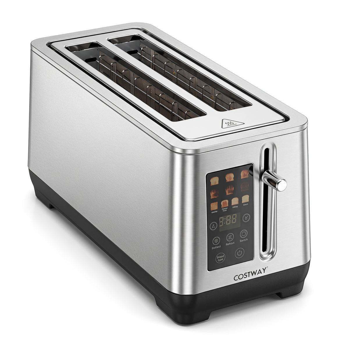 4 Slice Toaster with 6 Browning Levels and 4 Bread Types-Silver view 4
