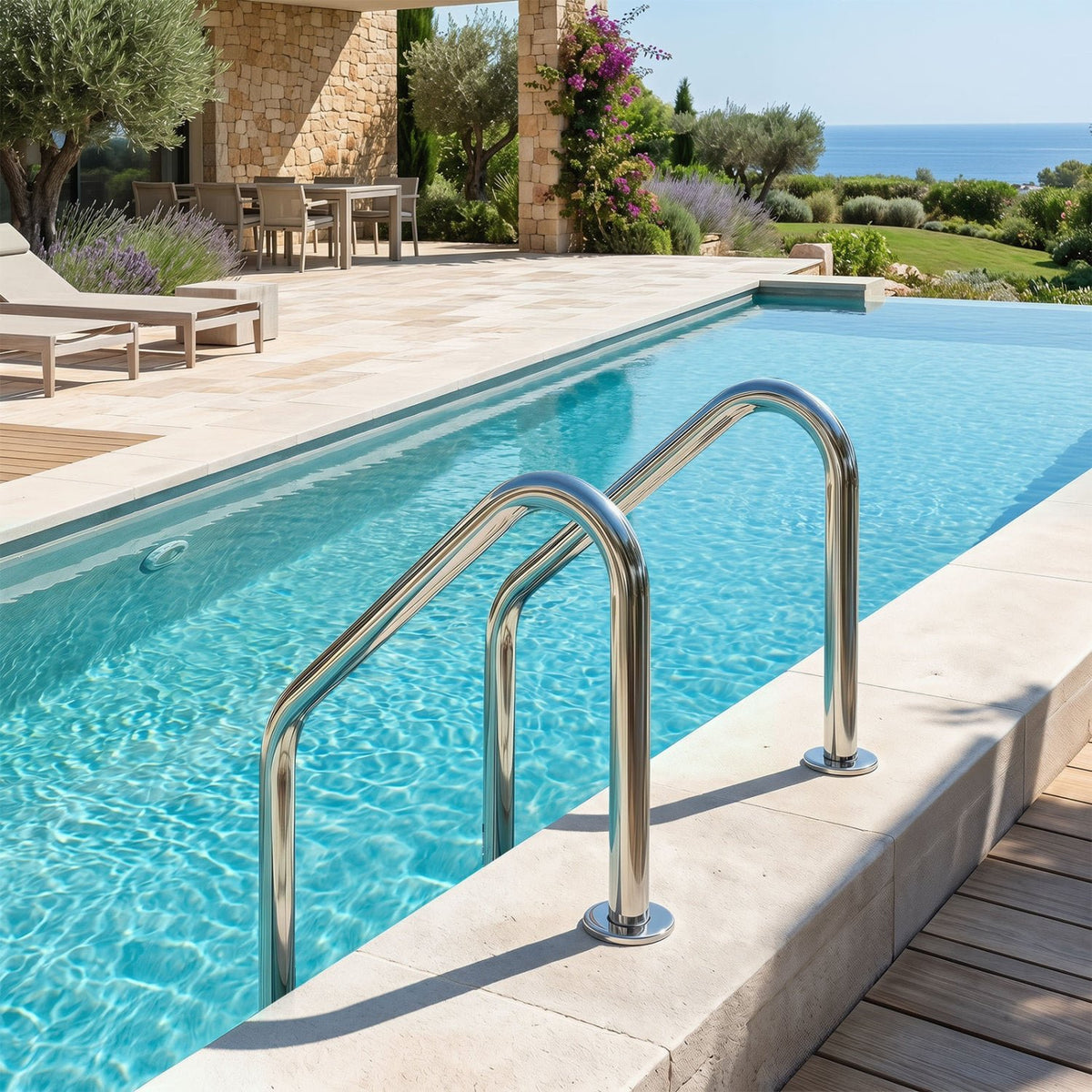 4-Step Inground Pool Ladder Stainless Steel Swimming Pool Ladder view 2