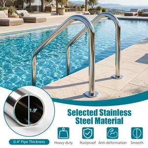 4-Step Inground Pool Ladder Stainless Steel Swimming Pool Ladder view 8