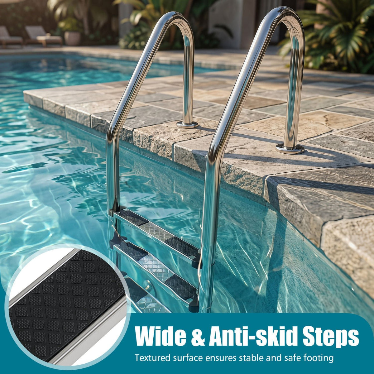 4-Step Inground Pool Ladder Stainless Steel Swimming Pool Ladder view 9