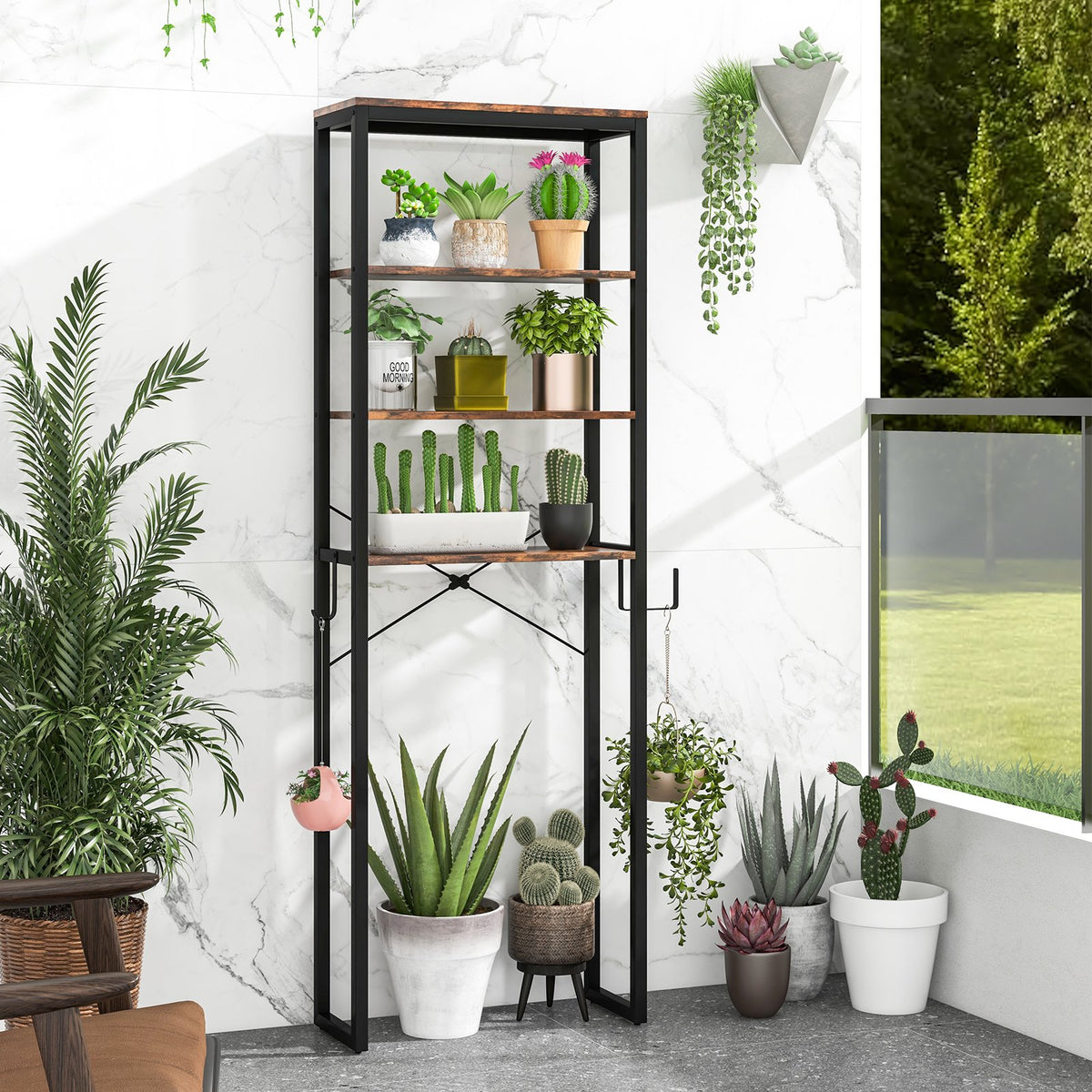 4-Tier Adjustable Bathroom Metal Storage Rack view 7