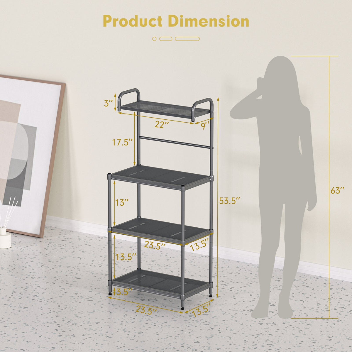 4-Tier Baker’s Rack Stand Shelves Kitchen Storage Rack Organizer view 5