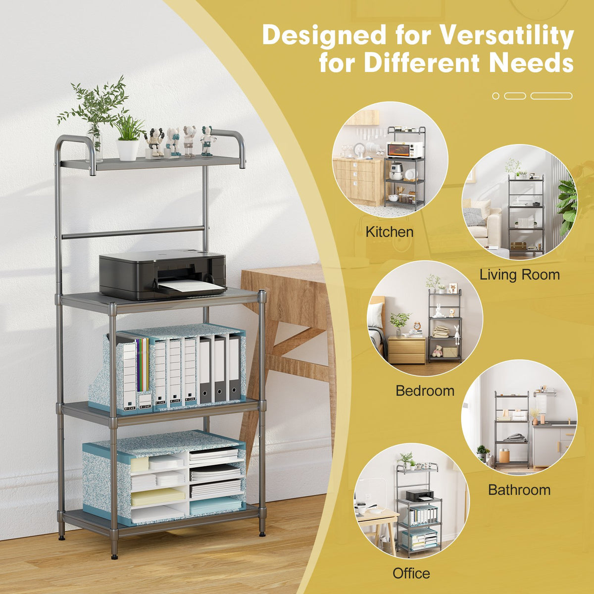 4-Tier Baker’s Rack Stand Shelves Kitchen Storage Rack Organizer view 9