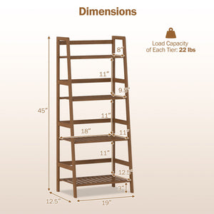 4-Tier Bamboo Plant Rack with Guardrails Stable and Space-Saving-Walnut view 5