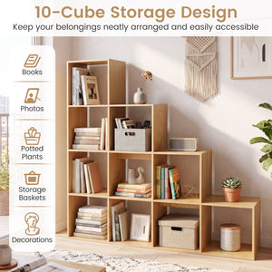 4-Tier Bookshelf with 2 Anti-Tipping Kits for Home Office-Natrual view 6