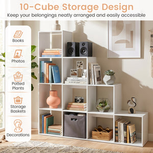 4-Tier Bookshelf with 2 Anti-Tipping Kits for Home Office-White view 6