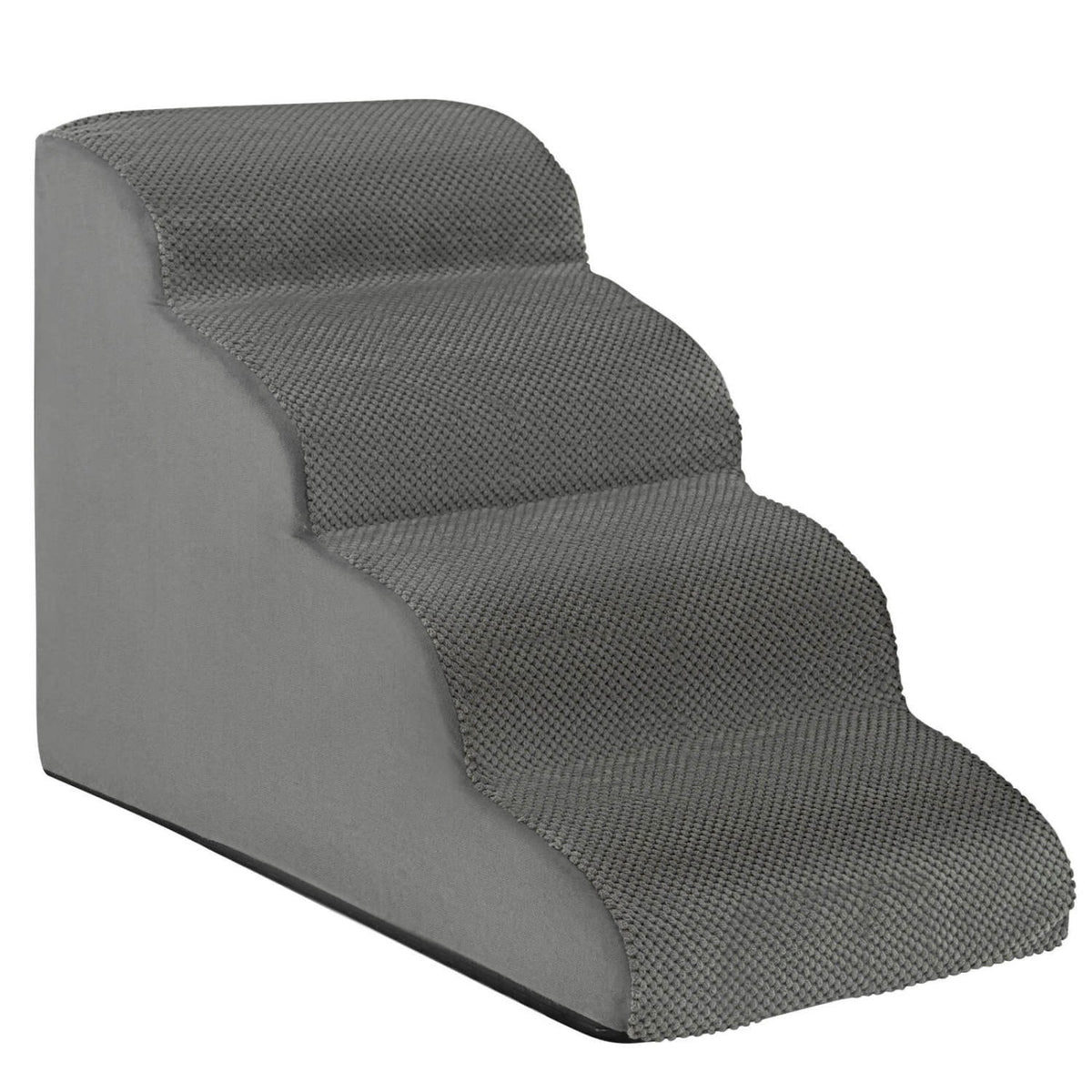 4-Tier Foam Non-Slip Dog Steps with Washable Zippered Cover-Gray view 7