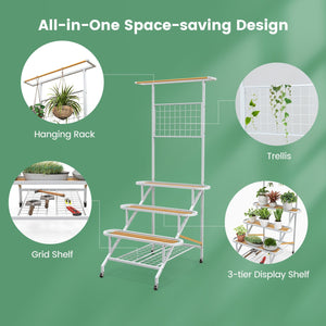 4-Tier Hanging Plant Stand with Hanging Bar view 7