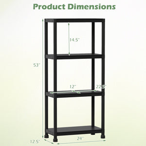 4-Tier Heavy-Duty Plastic Storage Shelves Freestanding Garage Shelving Unit view 4