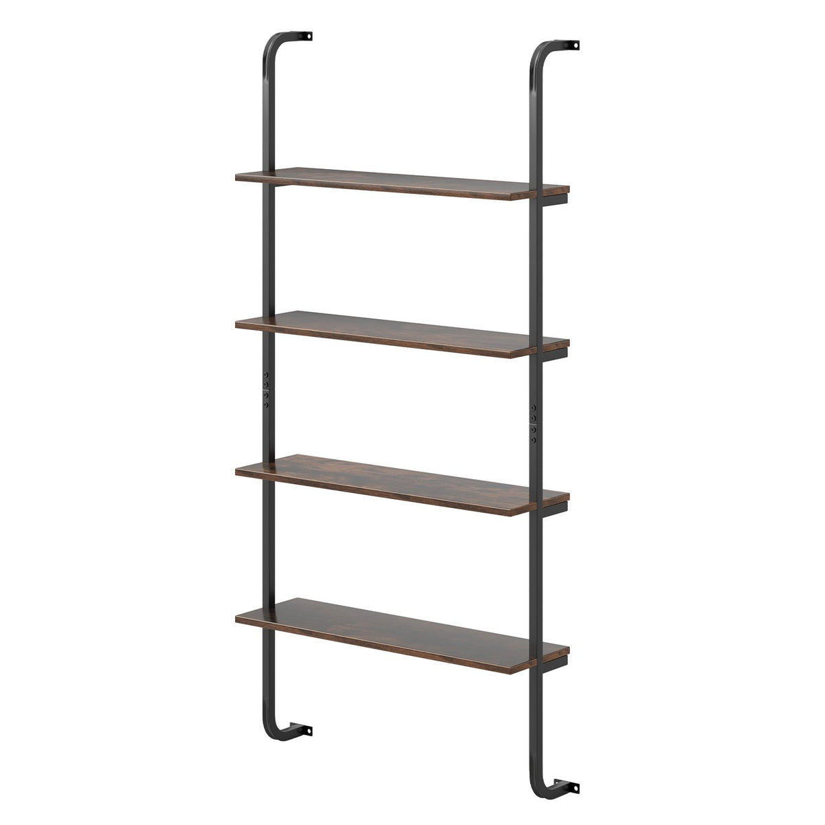 4-Tier Industrial Pipe Shelving with Metal Frame for Living Room Kitchen-Rustic Brown