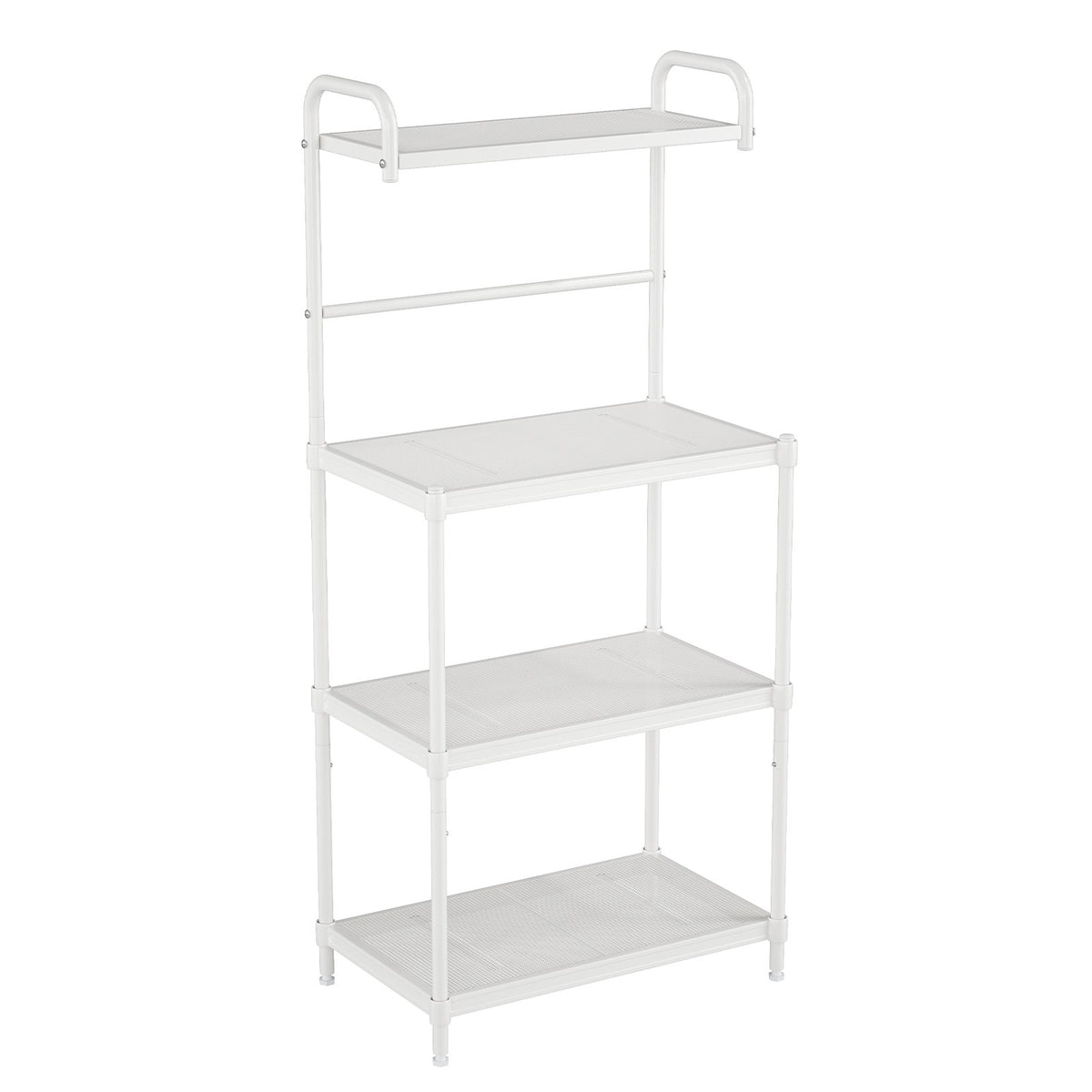 4-Tier Kitchen Storage Baker Microwave Oven Rack Shelves-White view 4