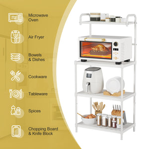 4-Tier Kitchen Storage Baker Microwave Oven Rack Shelves-White view 7
