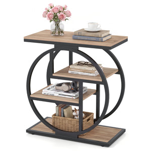 4-Tier Narrow End Table for Living Room with Storage Shelves-Gray view 6