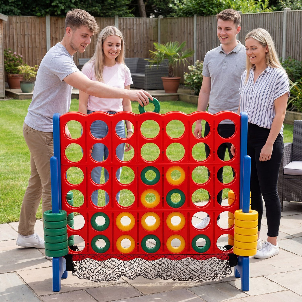 4-to-Score Giant Game Set with Net Storage-Blue view 2