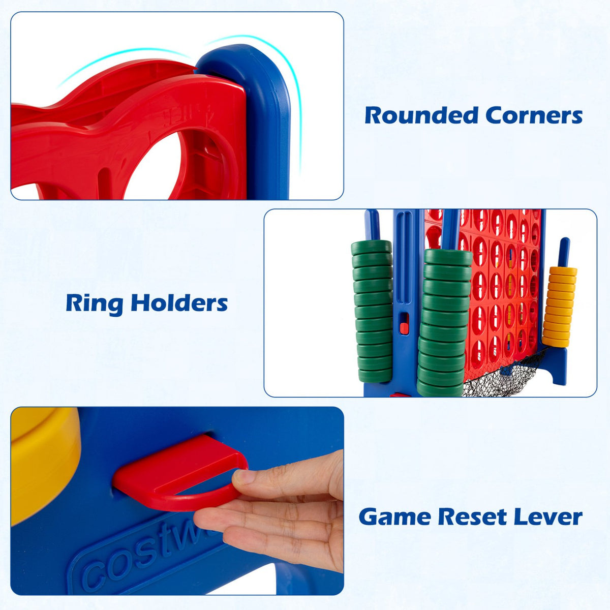 4-to-Score Giant Game Set with Net Storage-Blue view 5