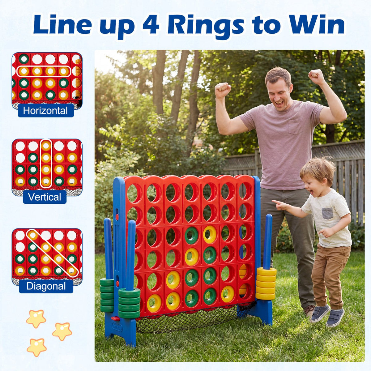 4-to-Score Giant Game Set with Net Storage-Blue view 6