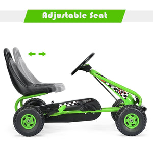 4 Wheel Pedal Powered Ride On with Adjustable Seat-Green view 9