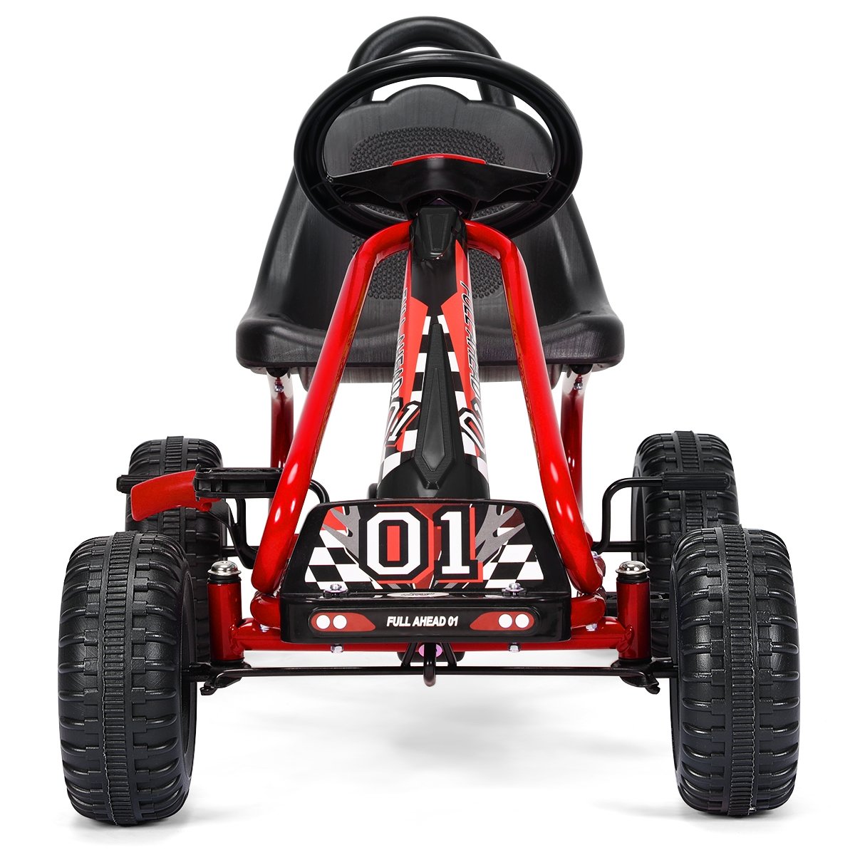 4 Wheel Pedal Powered Ride On with Adjustable Seat-Red view 8