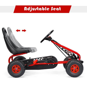4 Wheel Pedal Powered Ride On with Adjustable Seat-Red view 9