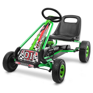 4 Wheels Kids Ride On Pedal Powered Bike Go Kart Racer Car Outdoor Play Toy-Green view 4
