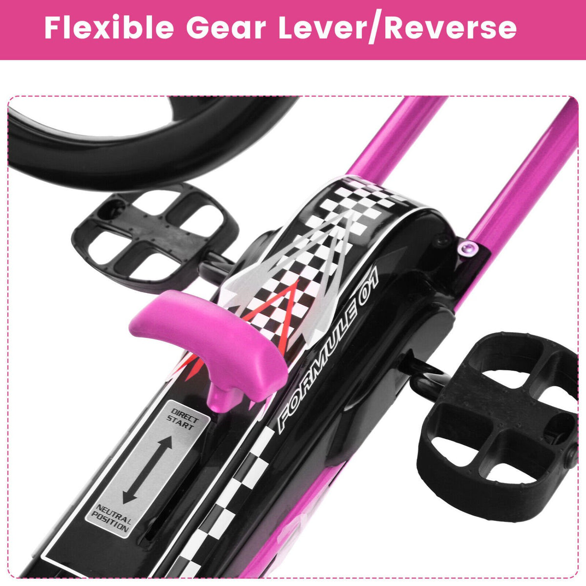 4 Wheels Kids Ride On Pedal Powered Bike Go Kart Racer Car Outdoor Play Toy-Pink view 6
