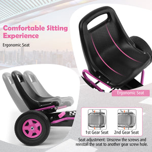 4 Wheels Kids Ride On Pedal Powered Bike Go Kart Racer Car Outdoor Play Toy-Pink view 8